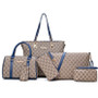 Fashion bag six-piece set printed large-capacity one-shoulder diagonal handbag