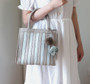 Paper Ball Straw Bag Stripe Casual Woven Bag Mini Tote Beach Bag Women's Bag