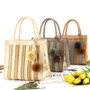 Paper Ball Straw Bag Stripe Casual Woven Bag Mini Tote Beach Bag Women's Bag