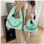 Women plush chain plush tote bag