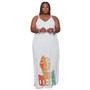 CLEARANCE - Plus Size Women Printed Slip Dress