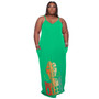 CLEARANCE - Plus Size Women Printed Slip Dress