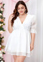 Women's Petal Half Sleeve Sexy Slim Waist Plus Size Chiffon Dress