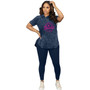 Fashion Ladies Print Casual Sport Two-Piece Set