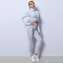 Quick-drying long-sleeved seamless yoga suit Tight Fitting fitness yoga clothing top sports yoga pants