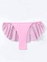 Pure Color Ruffle Sexy Thong Ladies Swimsuit Bikini Bottoms