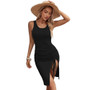 Women's Solid Color Slit Bodycon Sleeveless Round Neck Chic Holidays Dress