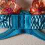 Sexy color matching embroidery large flower belt underwire bra garter belt leg circumference thong sexy underwear four-piece set