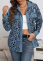 Fall/Winter Fashion Leopard Print Corduroy Button Long Sleeve Jacket Women