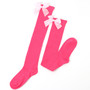 Cute bow socks over the knee socks high socks women's long tube festival Christmas solid color stockings