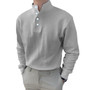 Spring/Summer Solid Color Long Sleeve Plain Split Casual Spring/Autumn Shirt