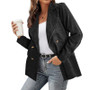 Women'S Autumn Winter Casual Jacket Solid Color Long Sleeve Button Blazer Coat