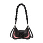 Women Contrasting Color Braided Twist Messenger Bag Shoulder Bag