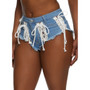 Fashion Lace-Up Versatile Slim Fit Denim Stretch Denim Shorts