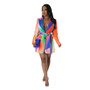 Women's Fashion Multicolor Print Blazer Dress