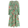 Fall Women's Vintage Long Sleeve Floral Midi Dress