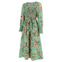 Fall Women's Vintage Long Sleeve Floral Midi Dress