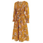 Fall Women's Vintage Long Sleeve Floral Midi Dress