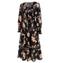 Fall Women's Vintage Long Sleeve Floral Midi Dress