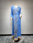 Muslim Robe Beaded Embroidery Fashion Abaya Arab Ladies Home Casual Dress