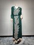 Muslim Robe Beaded Embroidery Fashion Abaya Arab Ladies Home Casual Dress