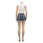 Ladies Plaid Printed Sexy Mini Pleated Skirt