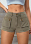 Women's High Waist Non-Stretch Denim Shorts