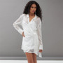 Sexy Sequin Mesh Shirt Dress Fashion Turndown Collar Belted Chic Loose Sexy Dress