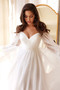 Women's Chiffon Long Sleeve Swing Dress Pressed Pleated Slim Fit Off Shoulder Formal Party Dress