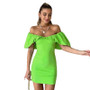 Spring Casual Holidays Slim Waist Slim Fit Off Shoulder Bodycon Dress