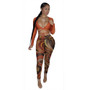 Women's nightclub sexy printed two-piece suit