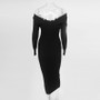 Women Autumn/Winter Solid V-Neck Long Sleeve Maxi Sweater Dress