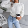 Women Autumn and Winter Twist Long Sleeve Sweater