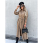 Women Fall/Winter Chic Solid Button Open Dress