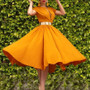 Women Summer Short Sleeve Belted Dress