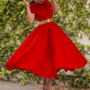 Women Summer Short Sleeve Belted Dress