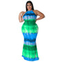 Plus Size Women's Summer Tie Dye Print Sexy Bodycon Dress