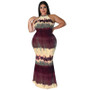 Plus Size Women's Summer Tie Dye Print Sexy Bodycon Dress