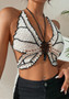 Women Summer Beach Holidays Sexy Black and White Bikini swimwear