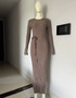 Women Casual Round Neck Wide Ribbed Knitting Maxi Dress