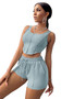 Women Sexy Irregular Top and Solid Shorts Two-Piece Set