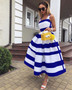 Women Suspender Striped Summer Dress