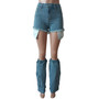 Women Denim shorts and Leg set