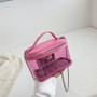 Women summer transparent jelly bag portable shoulder Messenger cosmetic bag wash bag