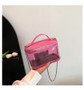 Women summer transparent jelly bag portable shoulder Messenger cosmetic bag wash bag