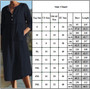 Women Round Neck Button Pocket linen Half-Sleeve Solid Dress