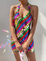 Sexy Nightclub Multi-Color Sexy Dress