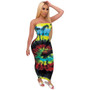 Women's Elastic Strapless Tie Dye Print Nightclub Dress