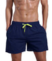Summer Men'S Shorts Beach Pants Solid Color Cotton Solid Beach Pants