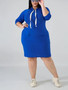 Fall Winter Casual Loose Hooded Plus Size Hoodies Dress